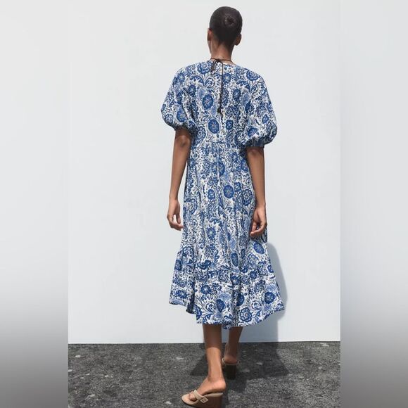 ZARA PRINTED MIDI DRESS - Picture 4 of 8